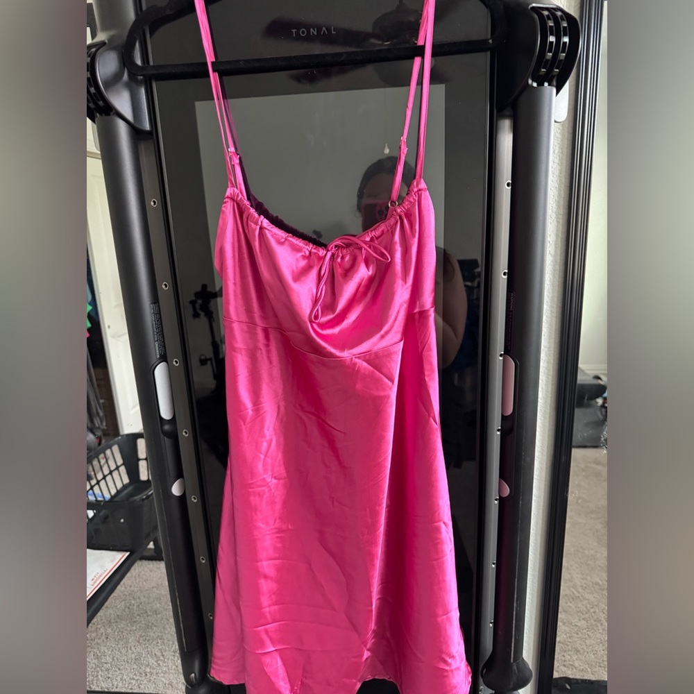 Pink Satin Slip Dress